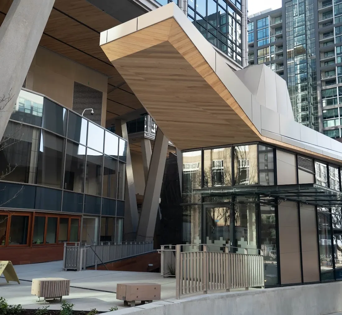 Storefront and curtain wall glazing at 2+U in downtown Seattle.