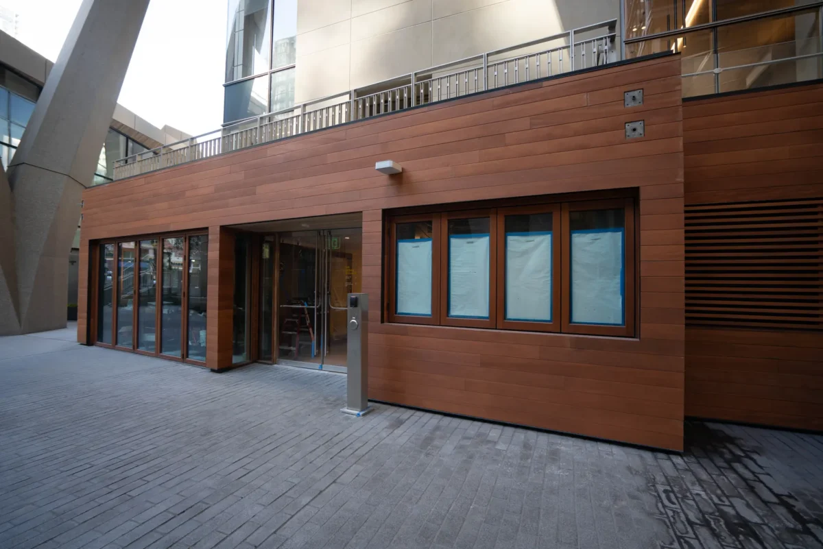 Storefront and curtain wall glazing at 2+U in downtown Seattle.