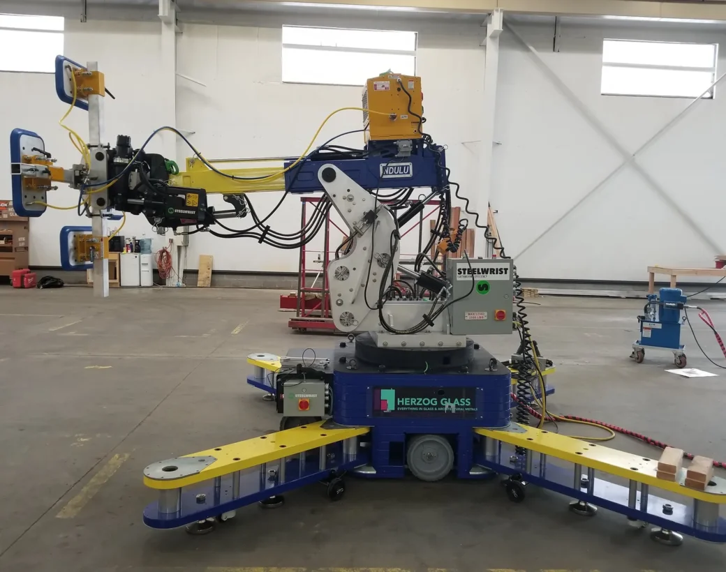 Herzog Glass robotic glass handling machine in the shop