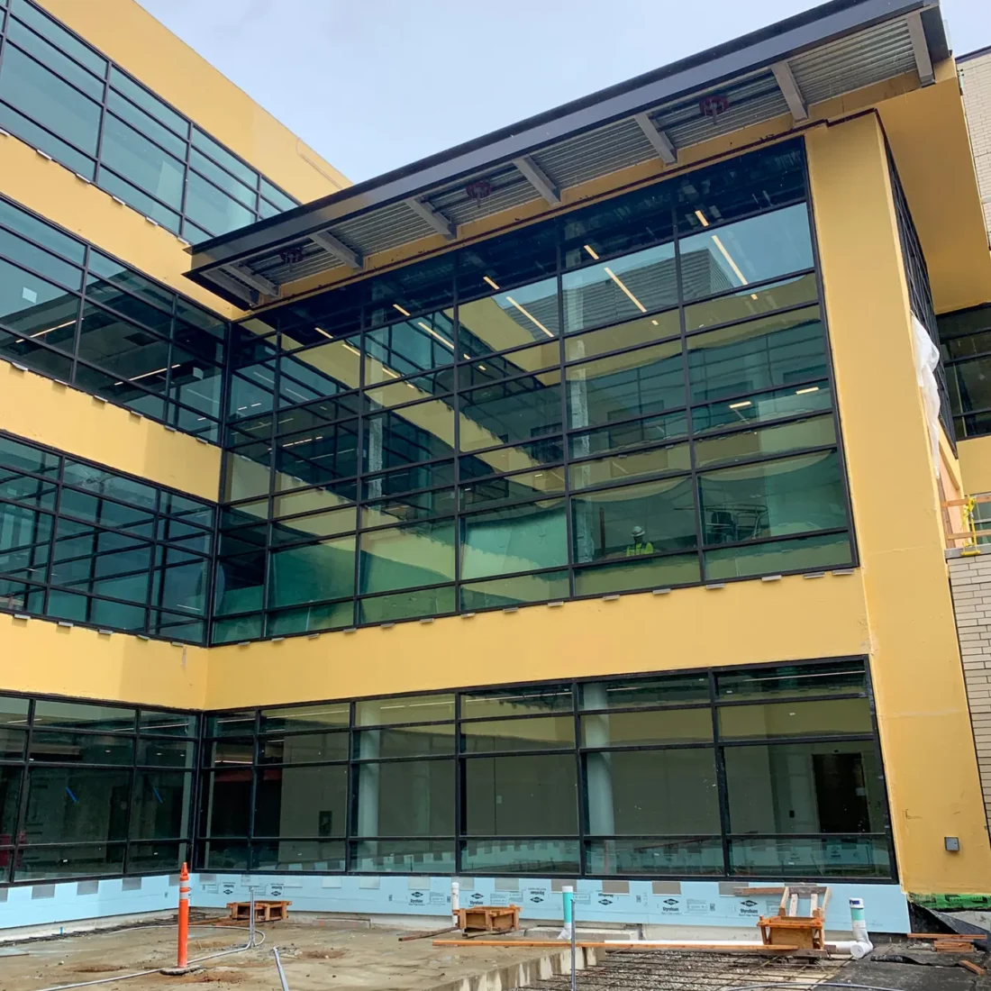 Curtain wall going in at the King County Children and Family Center.
