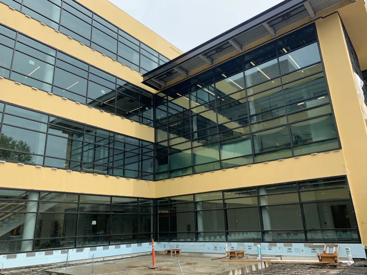Curtain wall going in at the King County Children and Family Center.