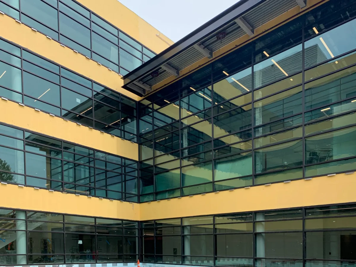 Curtain wall going in at the King County Children and Family Center.