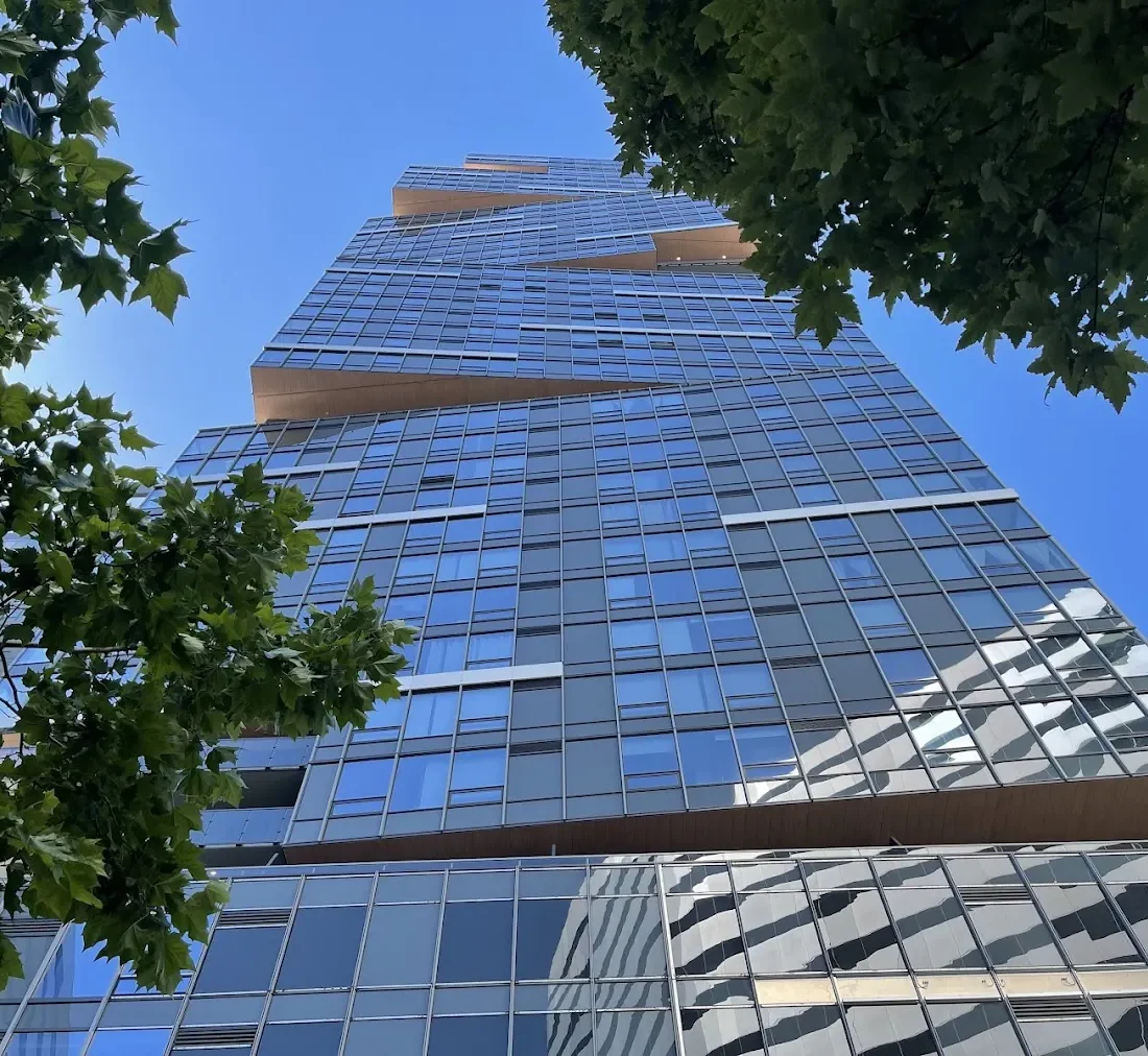 The glazed elevations of Nexus Tower in downtown Seattle.
