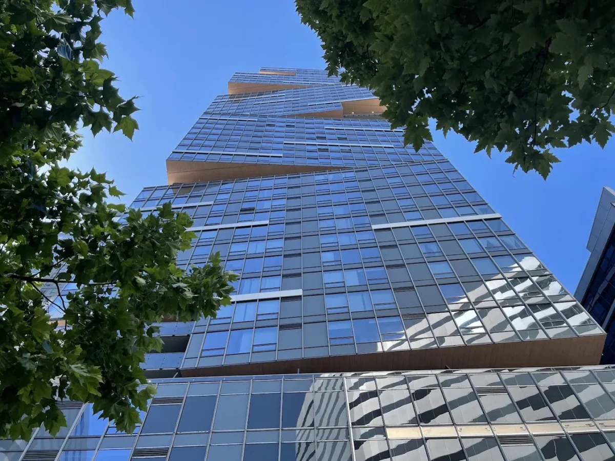 The glazed elevations of Nexus Tower in downtown Seattle.