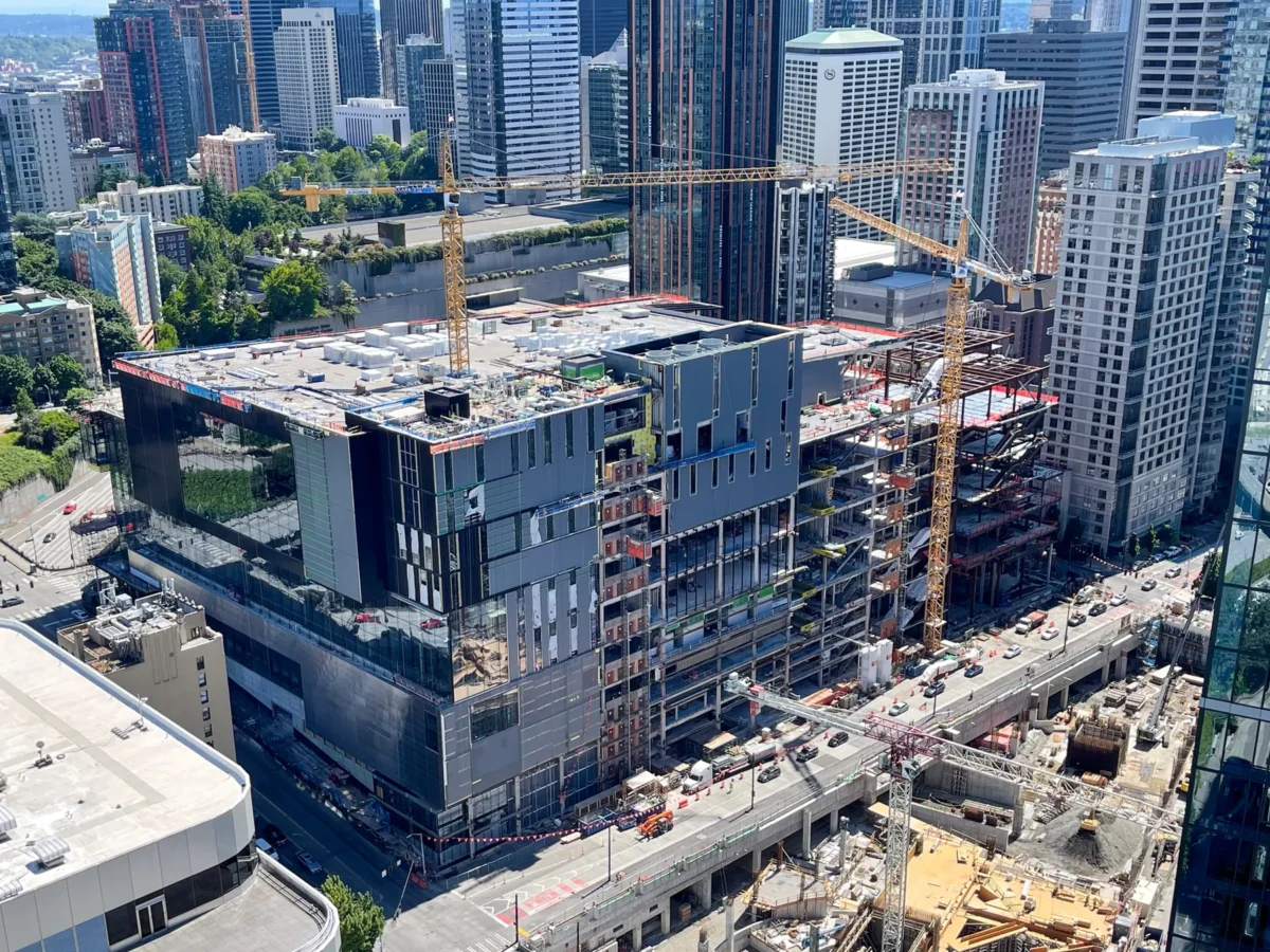 Glazing at the Seattle Convention Center Summit building: storefront, entrances and interior glass.