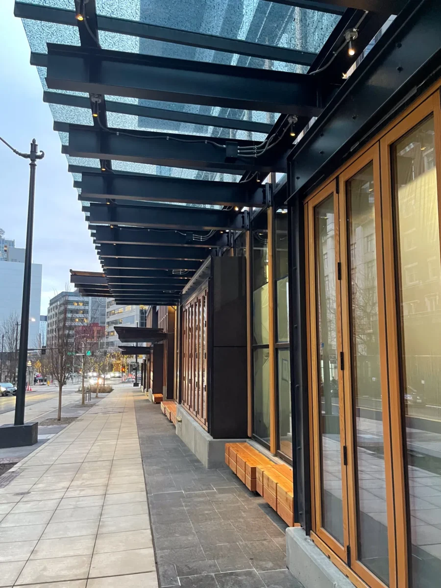 Glazing at the Seattle Convention Center Summit building: storefront, entrances and interior glass.