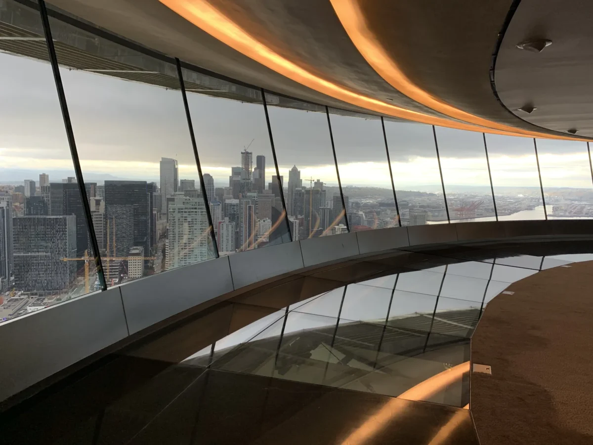 The new floor-to-ceiling glass wrapping the Space Needle observation deck