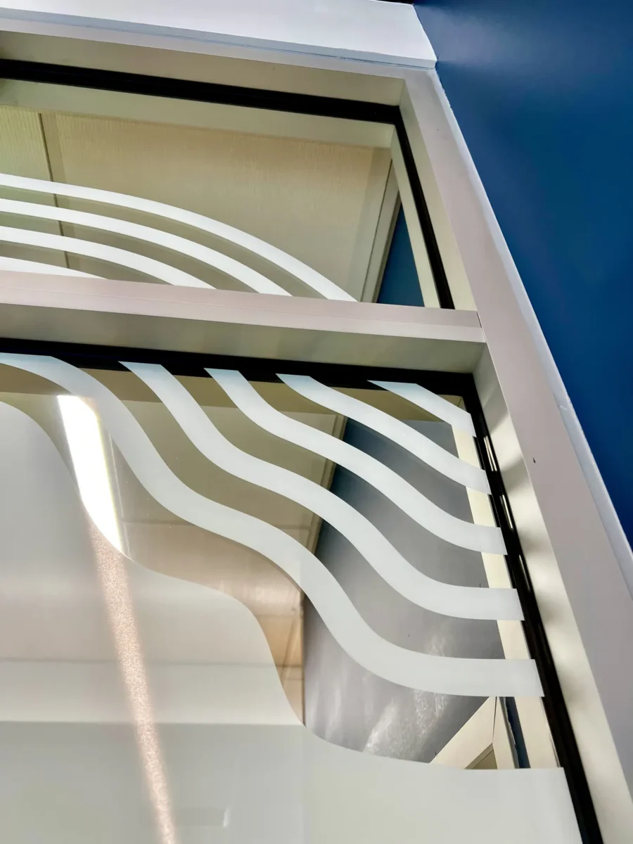Interior glazing and glass doors at the Swedish Green Lake clinic.